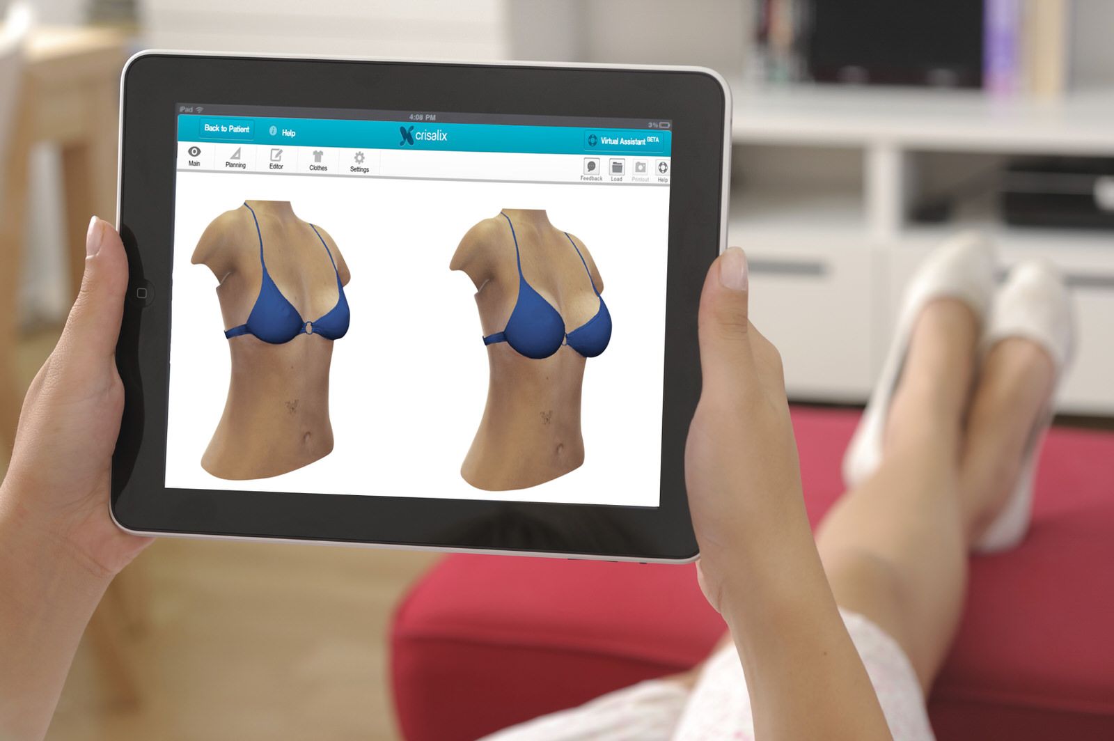 Simulación 3D de aumento pecho