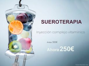 Inyección de complejo vitamínico. Antes 300€, ahora solo 250€