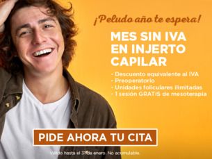 Injerto capilar: ¡enero mes sin IVA!