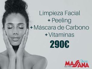 Limpieza Facial+Peeling+máscara de carbono+vitaminas por 290€