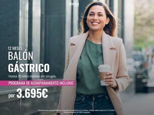 BALÓN GÁSTRICO 12 MESES CON MÁS DE UN 30% DE DESCUENTO