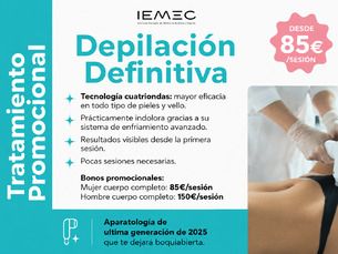 Depilación laser cuerpo completo desde 85€/sesión