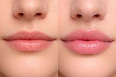 Antes y después de Aumento labios