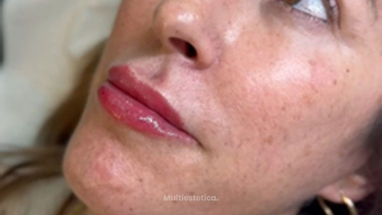 paciente contenta despues de los labios